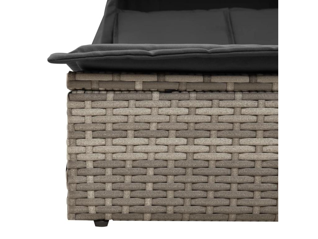 Gray Woven Resin Wicker Chaise Lounge