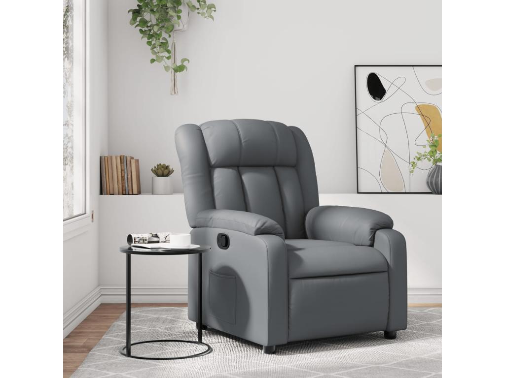 Gray Faux Leather Accent Chair