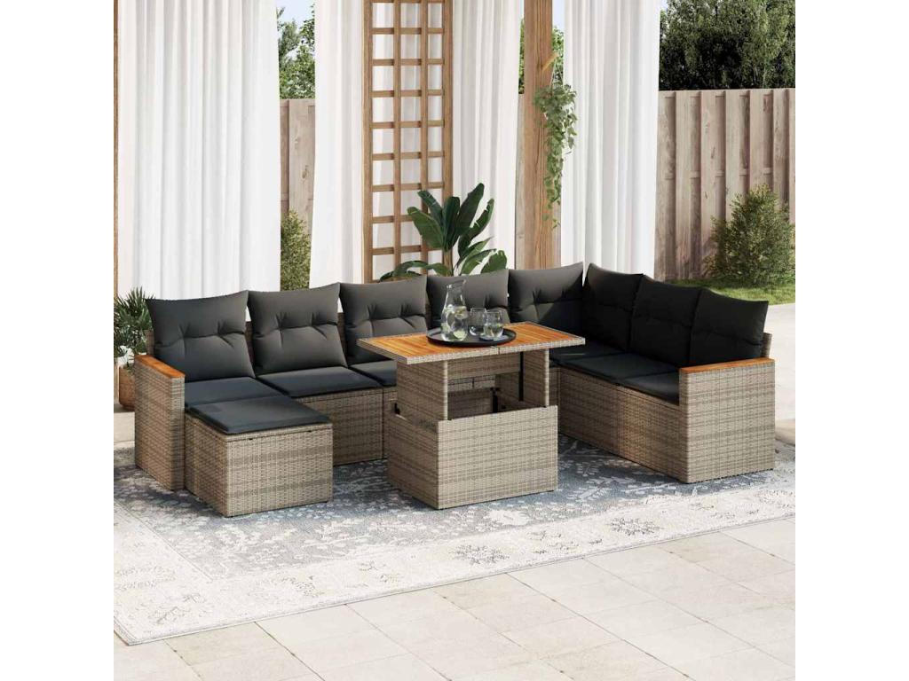 Gray Woven Resin Wicker Outdoor Furniture Set