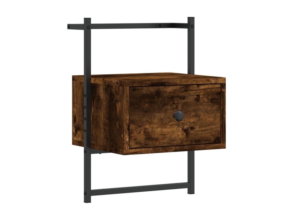 Brown Oak Wood Table, 35 x 30 x 51 cm