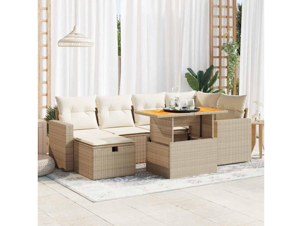 Beige Woven Resin Wicker Outdoor Furniture Set - dlz1766575966038