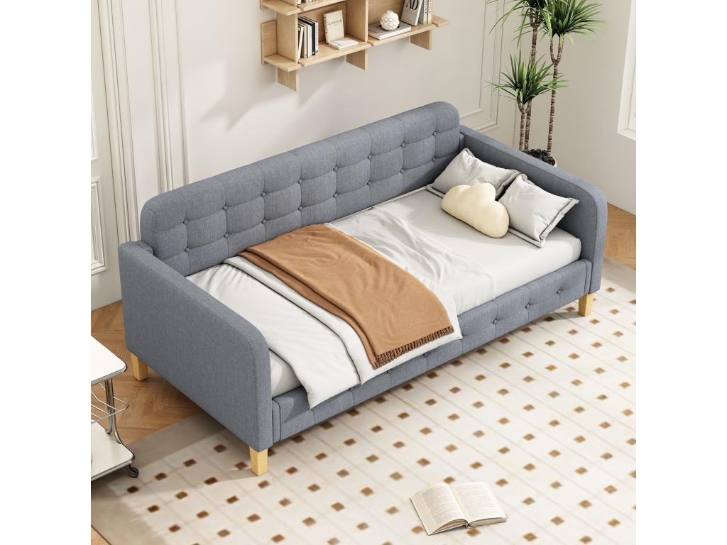 Gray Bed Frame, 90 x 200 cm