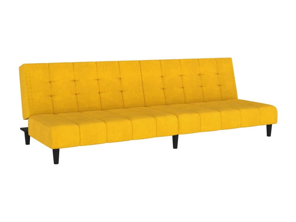 Yellow Velvet Bed