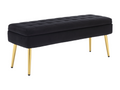 Black Velvet Bench, 111 x 35 x 44.5 cm