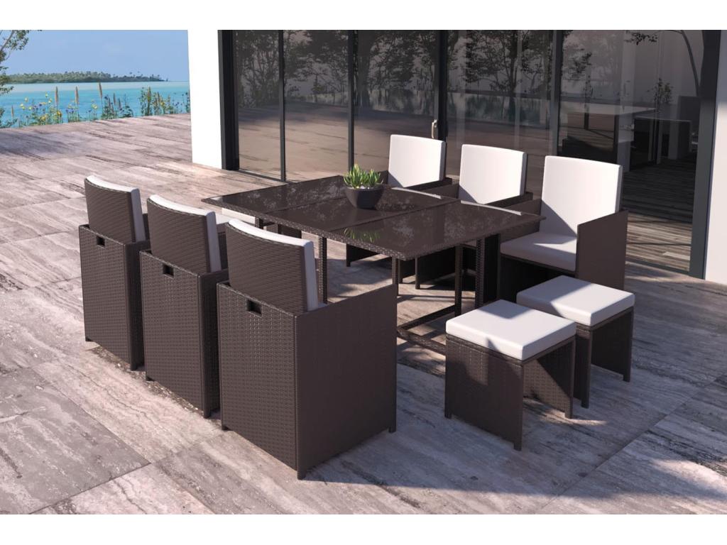 Brown Woven Resin Wicker Outdoor Furniture Set - dlz1766576130667