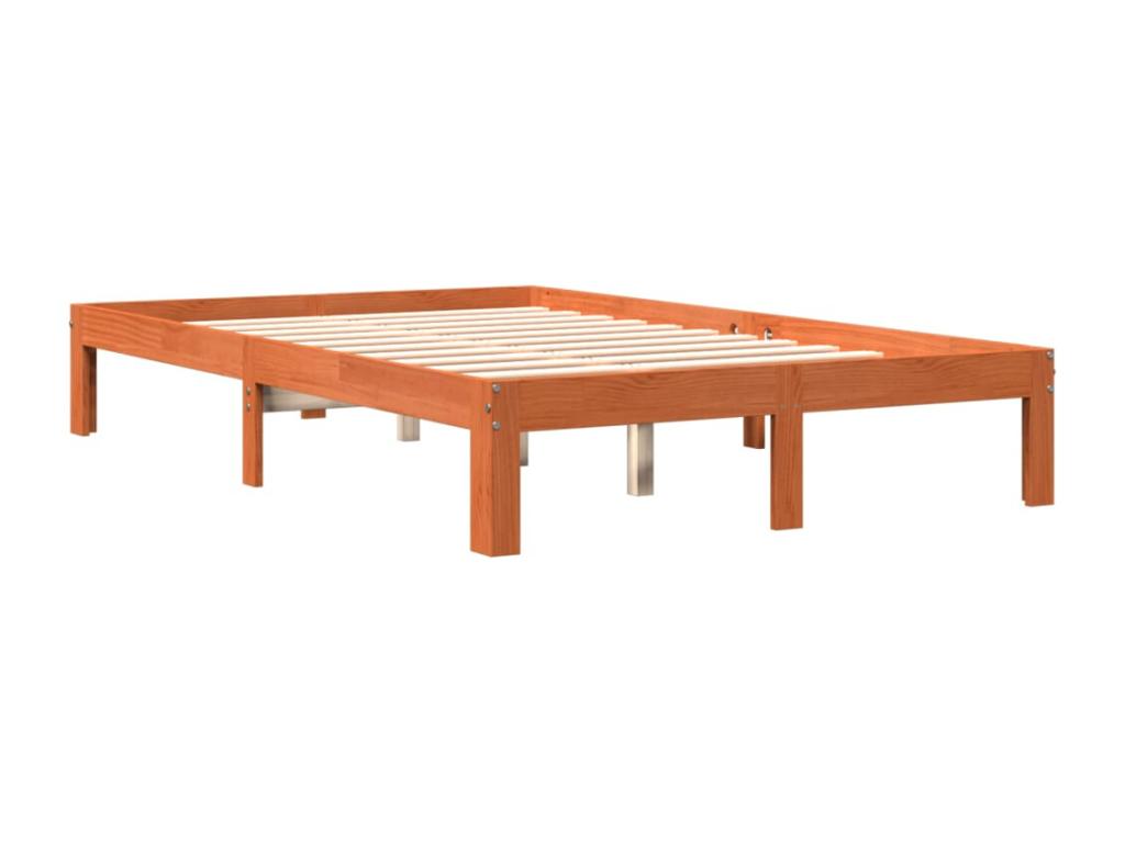 Brown Pine Wood Bed Frame, 120 x 200 cm