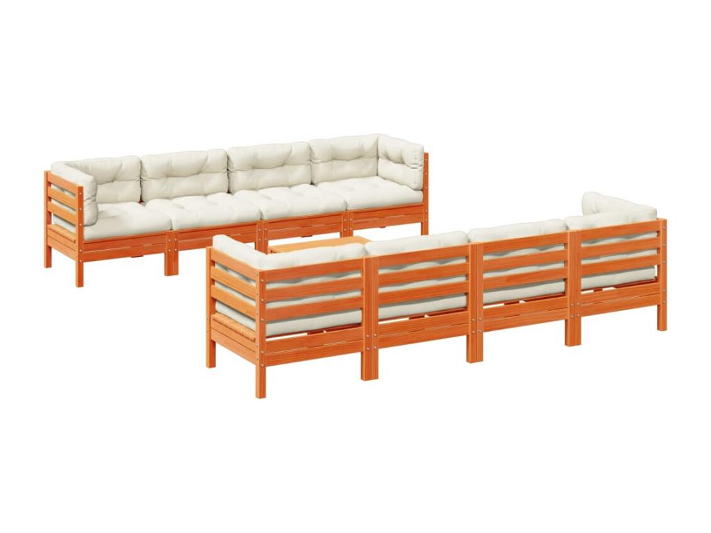 Brown Pine Wood Outdoor Furniture Set - dlz1766576461892