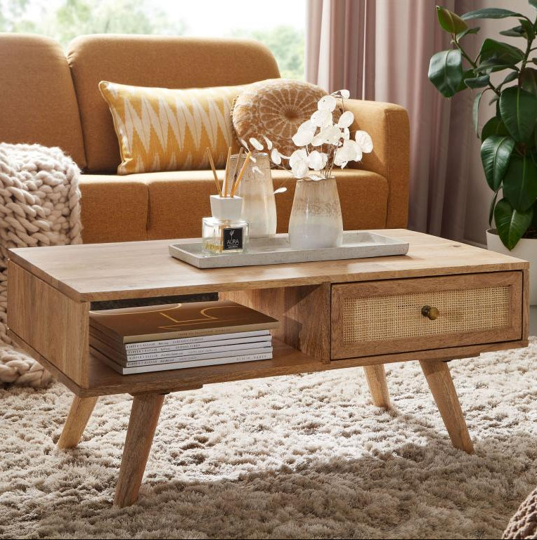 Brown Solid Wood Coffee Table, 90 x 40 x 45 cm
