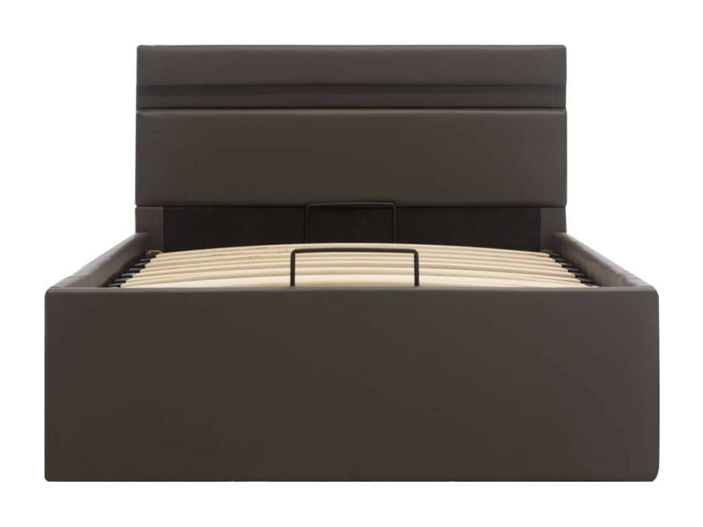 Gray Faux Leather Bed, 90 x 200 cm