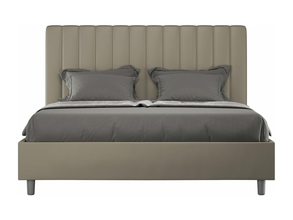 Brown Leather Bed, 160 x 190 cm