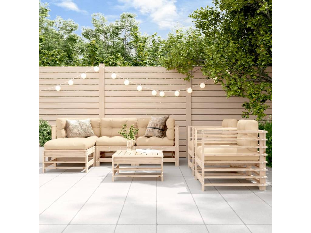 Brown Pine Wood Outdoor Furniture Set - dlz1766576328432