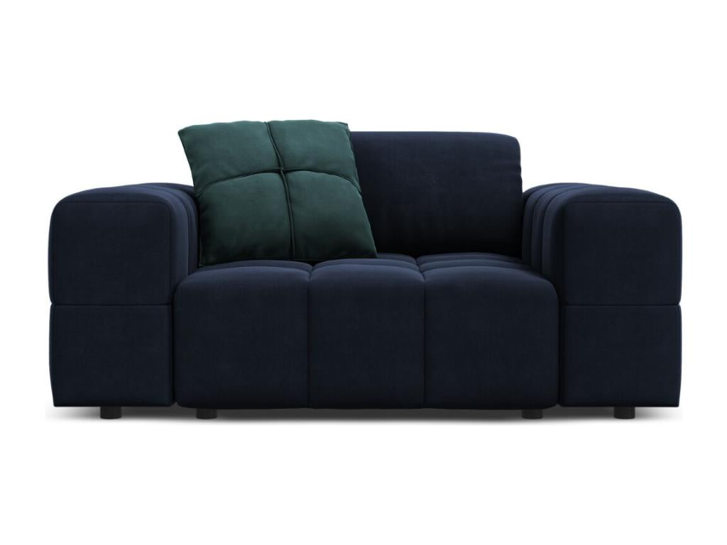 Blue Velvet Accent Chair, 124 x 102 x 70 cm