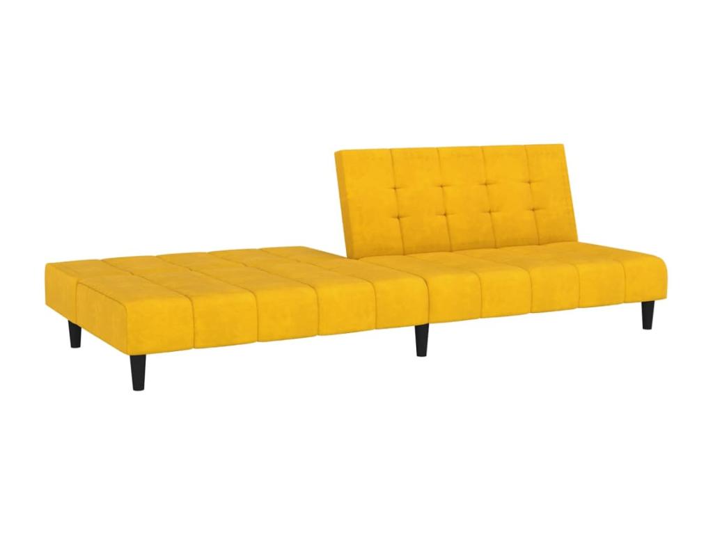 Yellow Velvet Bed