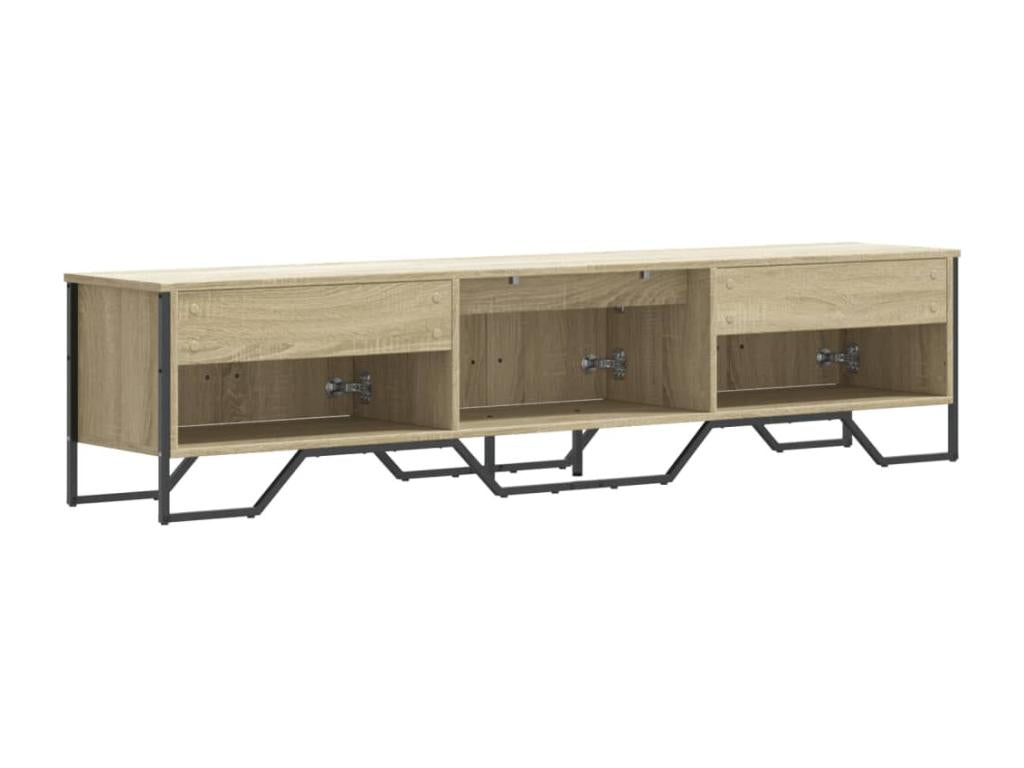 Brown Oak Wood TV Stand, 180 x 34 x 41 cm