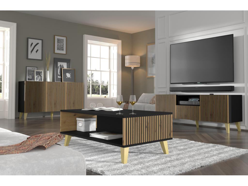 Black TV Stand, 150 x 42 x 56 cm