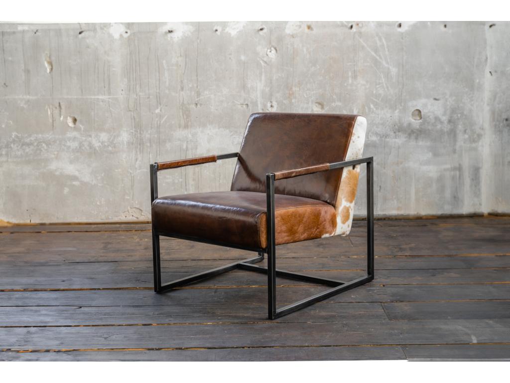 Brown Leather Accent Chair - dlz1766576449296