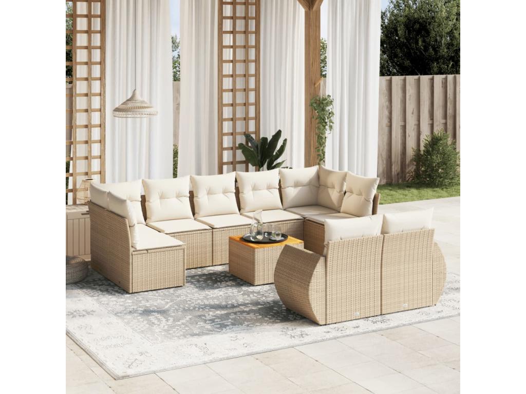 Beige Woven Resin Wicker Outdoor Furniture Set - dlz1766576401105