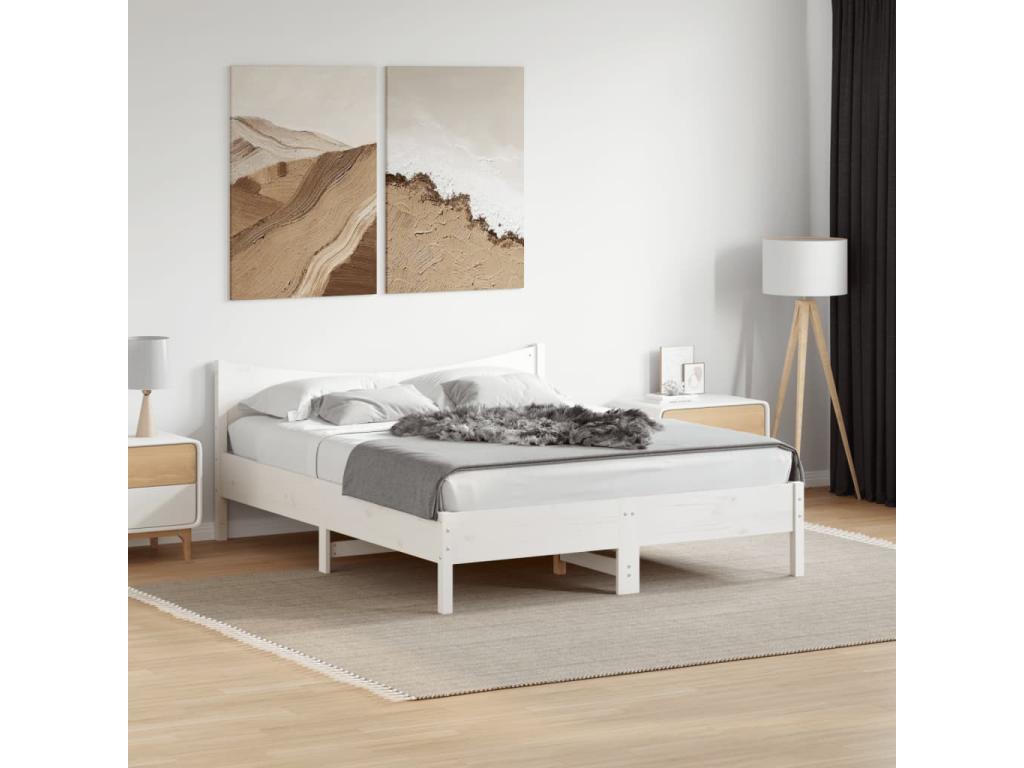 White Pine Wood Bed Frame, 150 x 200 cm