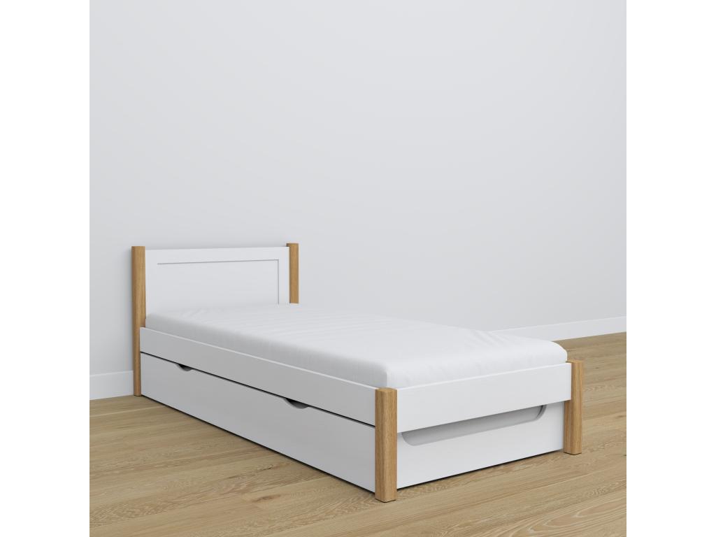 White Oak Wood Bed, 120 x 180 cm