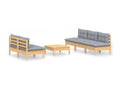Gray Pine Wood Outdoor Furniture Set - dlz1766576241878