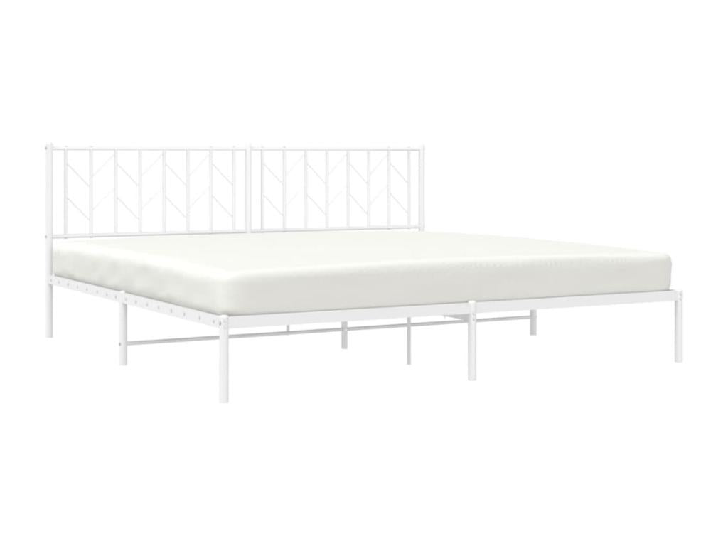White Metal Bed Frame, 200 x 200 cm