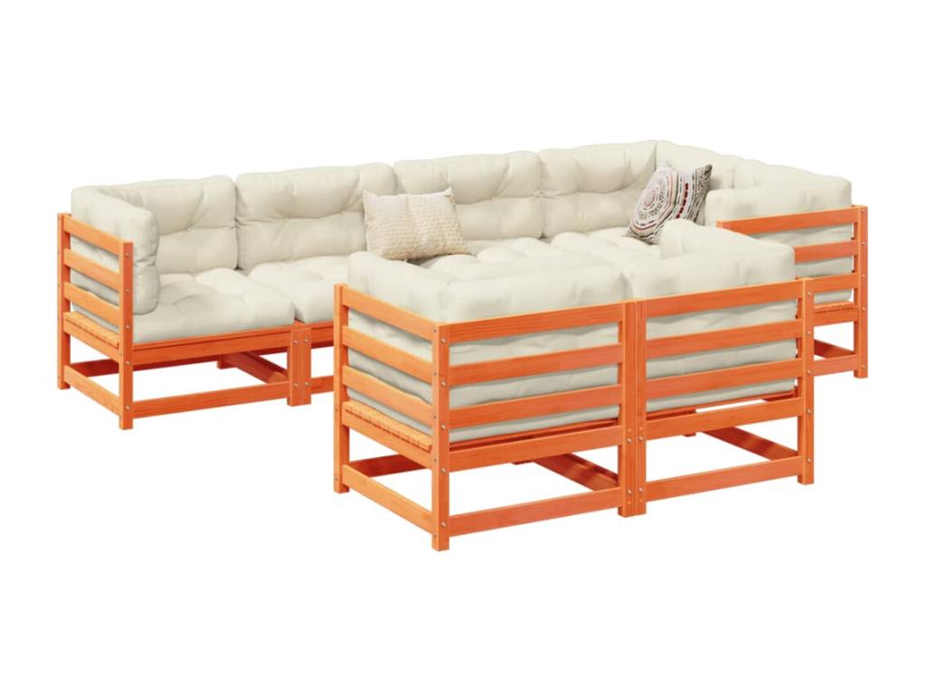 Brown Pine Wood Outdoor Furniture Set - dlz1766576000449