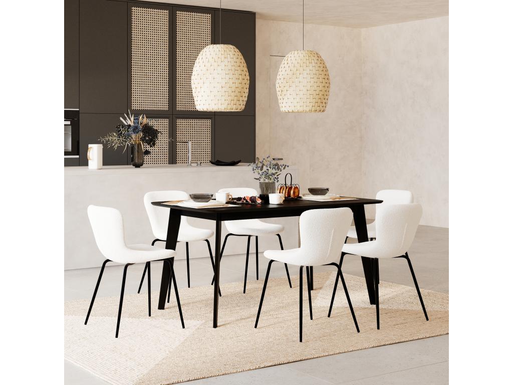 White Boucle Fabric Home Furniture