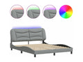 Gray Fabric Bed Frame, 160 x 200 cm