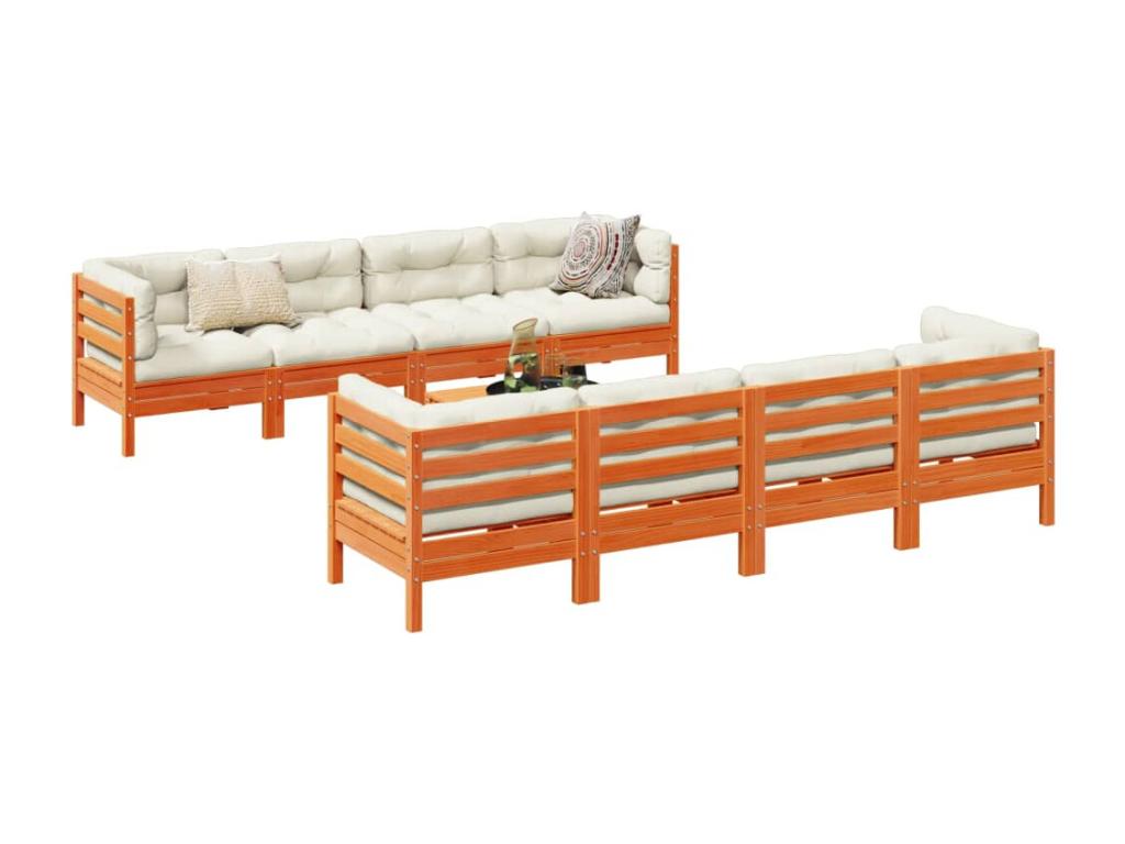 Brown Pine Wood Outdoor Furniture Set - dlz1766576461892