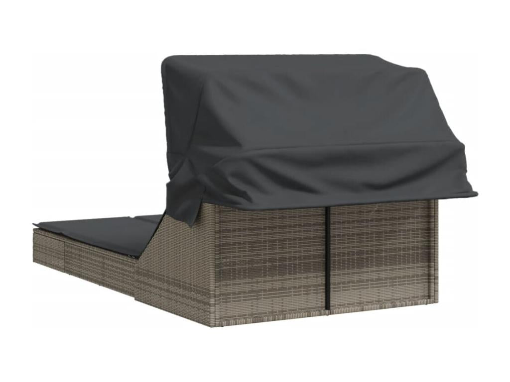 Gray Woven Resin Wicker Chaise Lounge