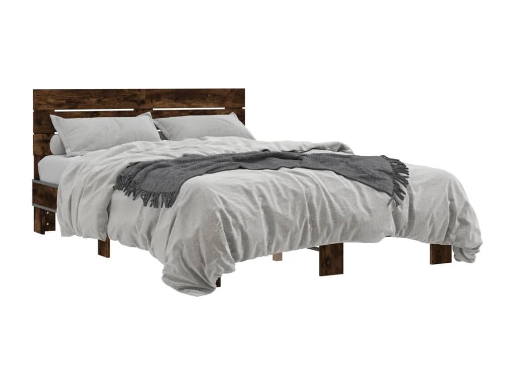 Brown Engineered Wood Bed Frame, 135 x 190 cm