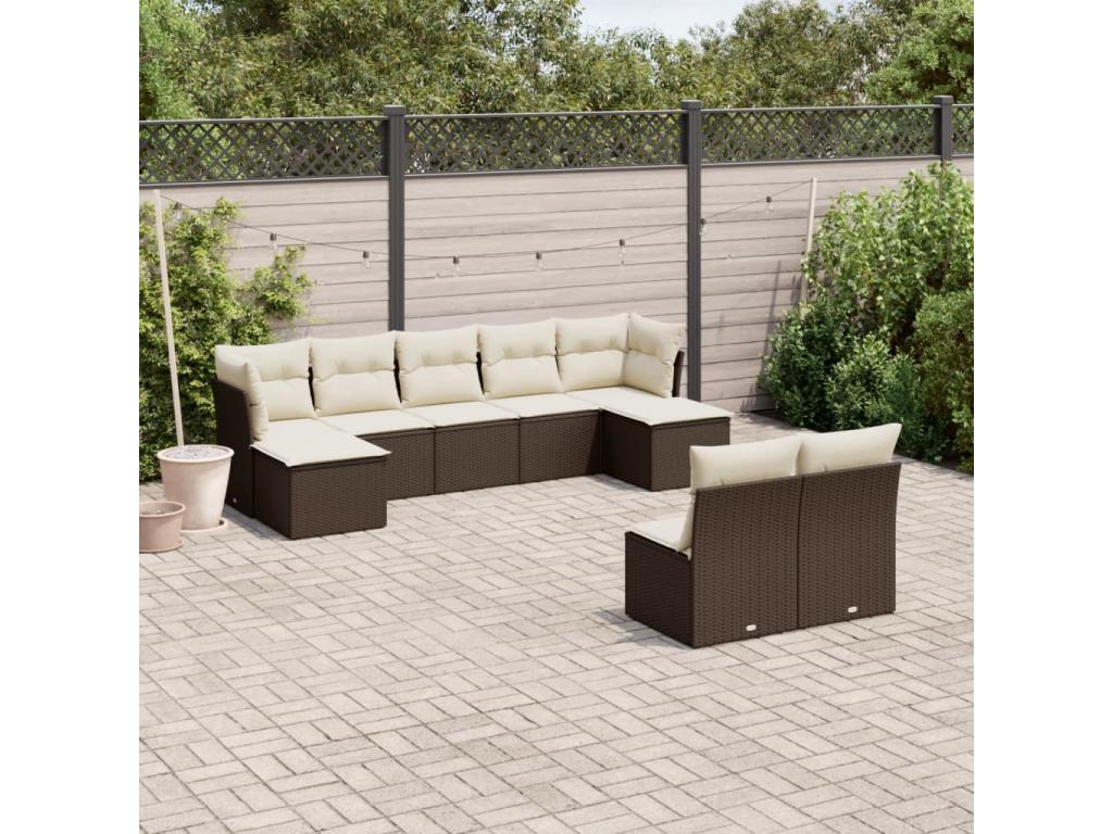 Brown Woven Resin Wicker Outdoor Furniture Set - dlz1766576316585