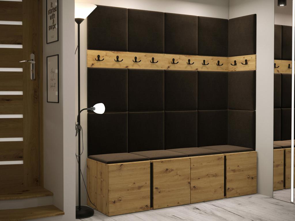 Brown Oak Wood Home Furniture, 186 x 168 x 46 cm