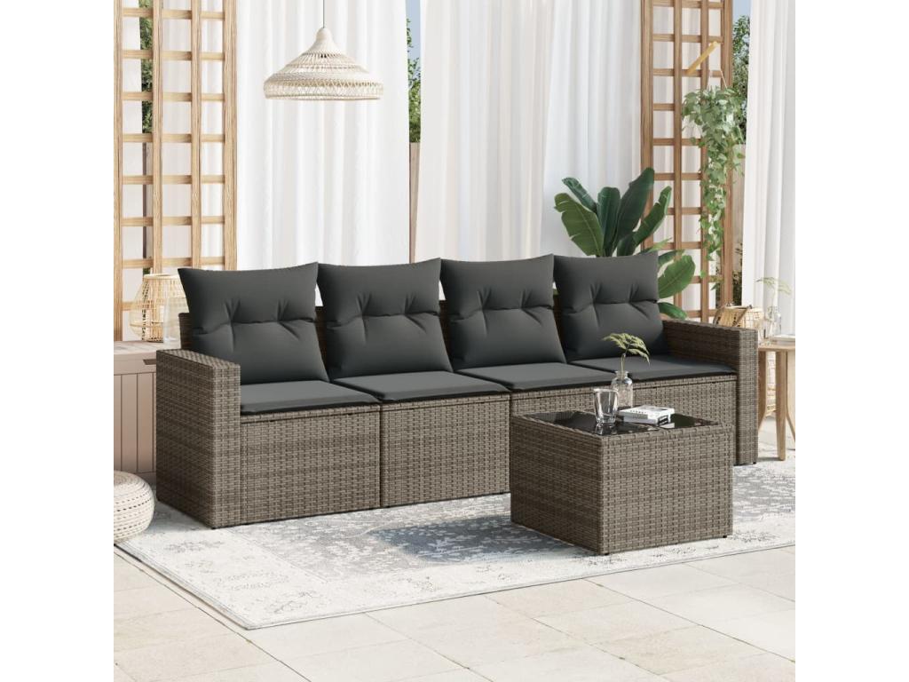 Gray Woven Resin Wicker Outdoor Furniture Set - dlz1766576392802