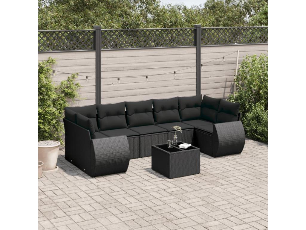 Black Woven Resin Wicker Outdoor Furniture Set - dlz1766576490119