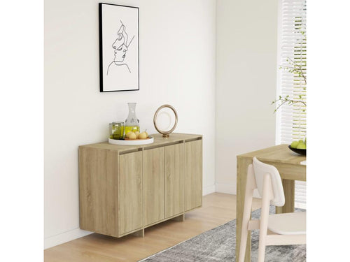 Beige Oak Wood Sideboard, 120 x 41 x 75 cm