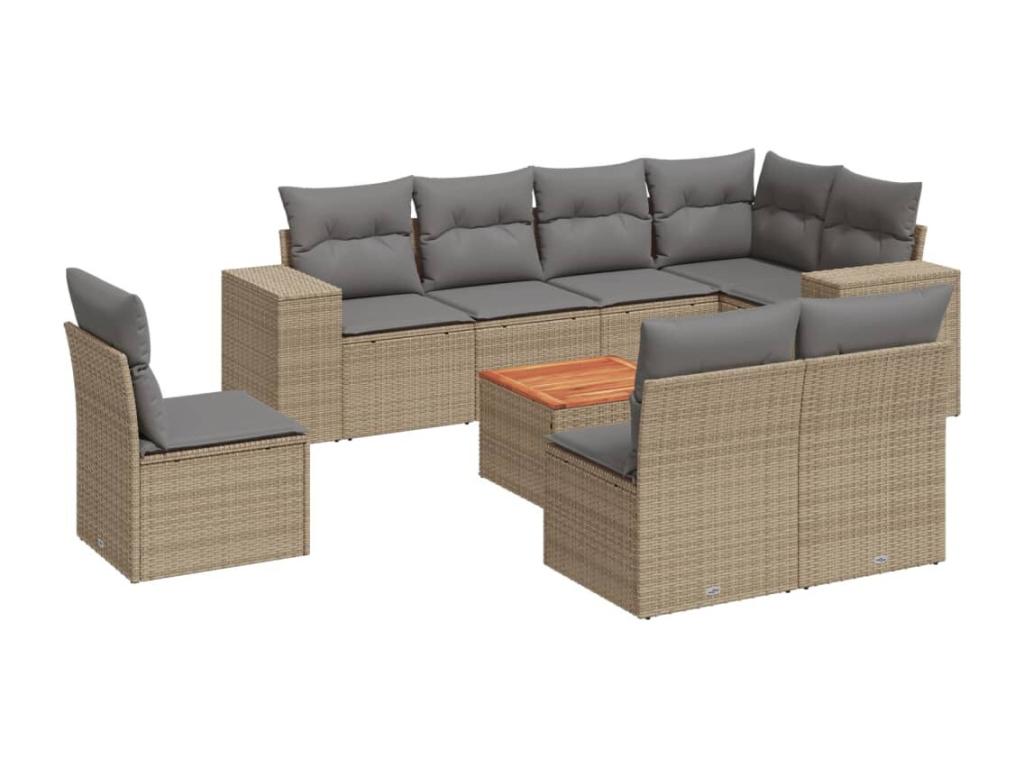 Beige Woven Resin Wicker Outdoor Furniture Set - dlz1766576430909