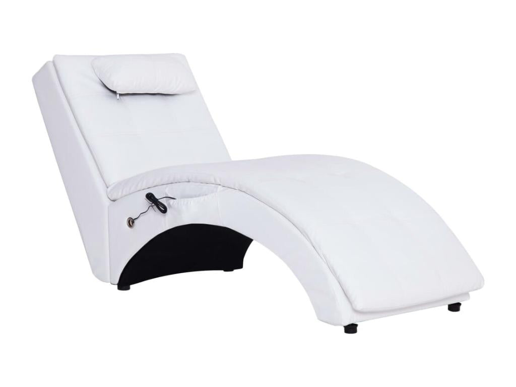White Faux Leather Chaise Lounge