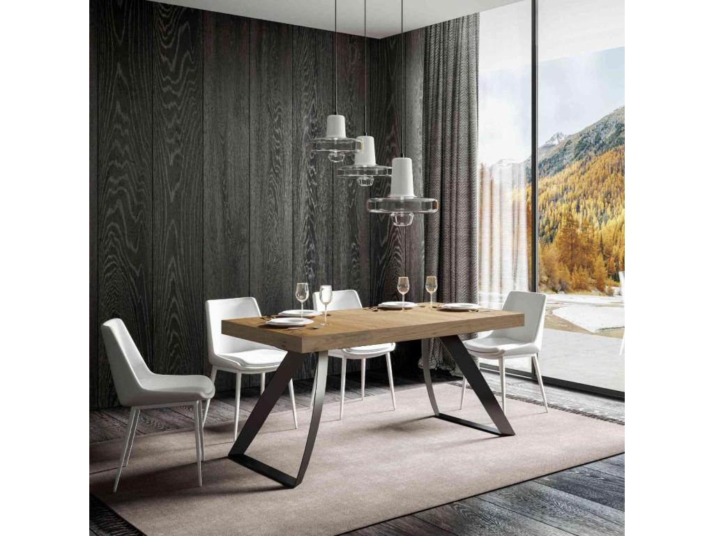 Anthracite Oak Wood Table