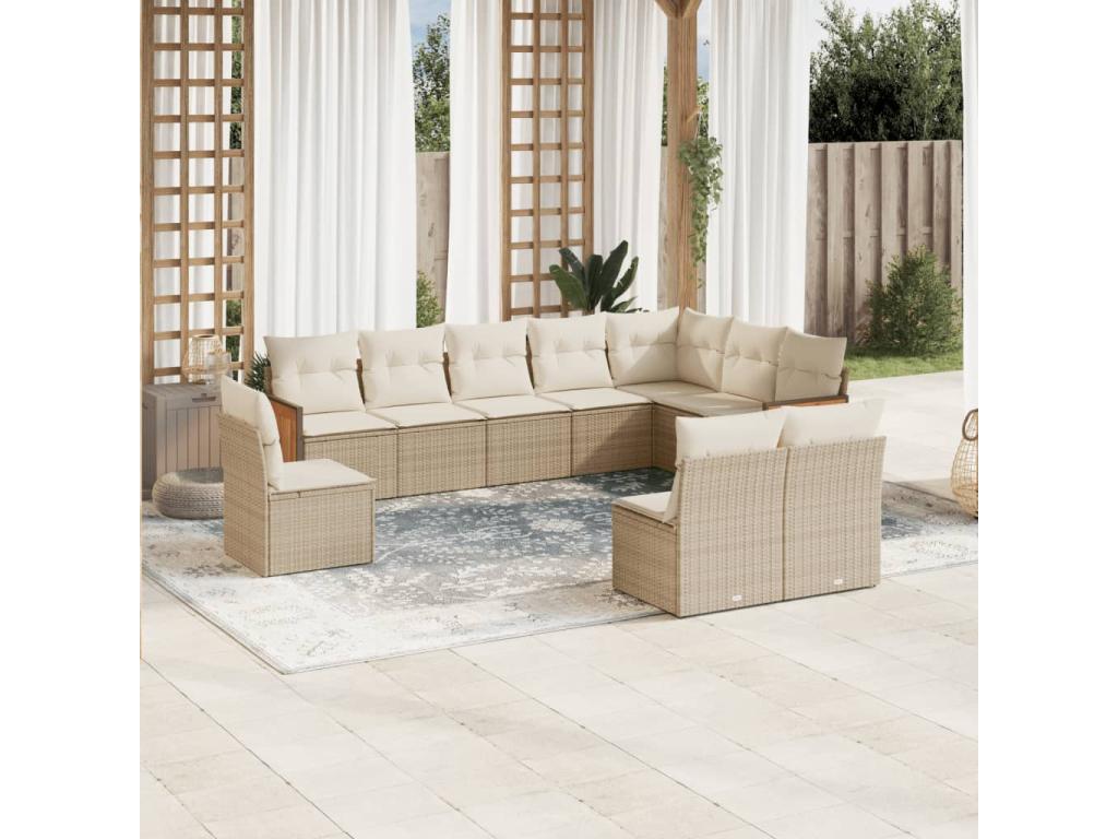 Beige Woven Resin Wicker Outdoor Furniture Set - dlz1766575960986