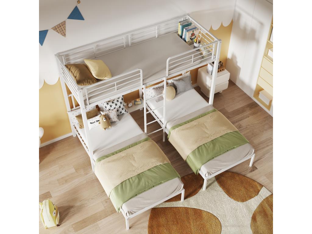 White Metal Bed, 3 x 90 x 200 cm