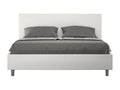 White Faux Leather Bed, 160 x 200 cm