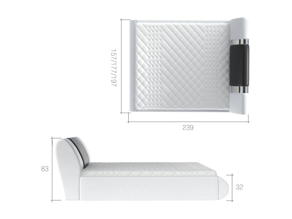 Gray Fabric Bed, 140 x 200 cm