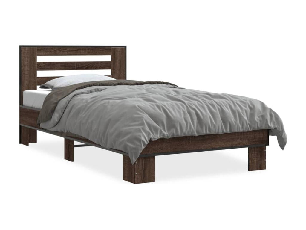 Brown Engineered Wood Bed Frame, 100 x 200 cm