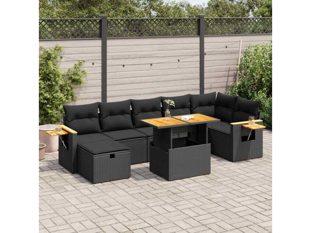 Black Woven Resin Wicker Outdoor Furniture Set - dlz1766576433668