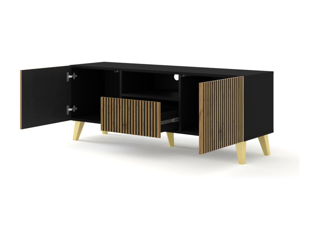 Black TV Stand, 150 x 42 x 56 cm
