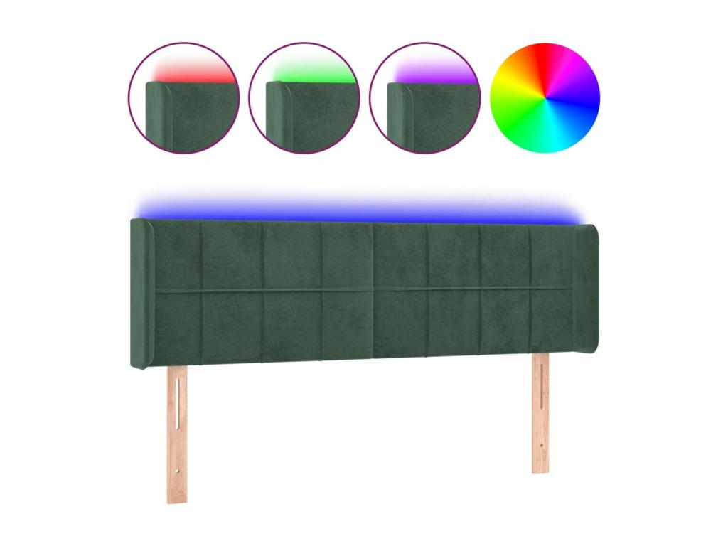 Green Velvet Bed, 147 x 16 x 78 cm