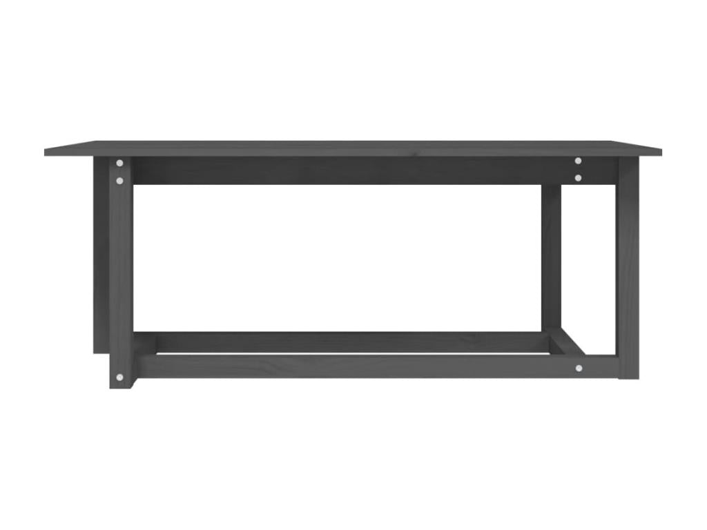 Gray Solid Wood Coffee Table, 110 x 55 x 45 cm