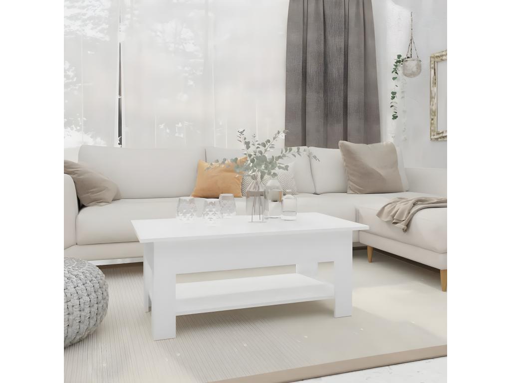 White Coffee Table, 102 x 55 x 42 cm