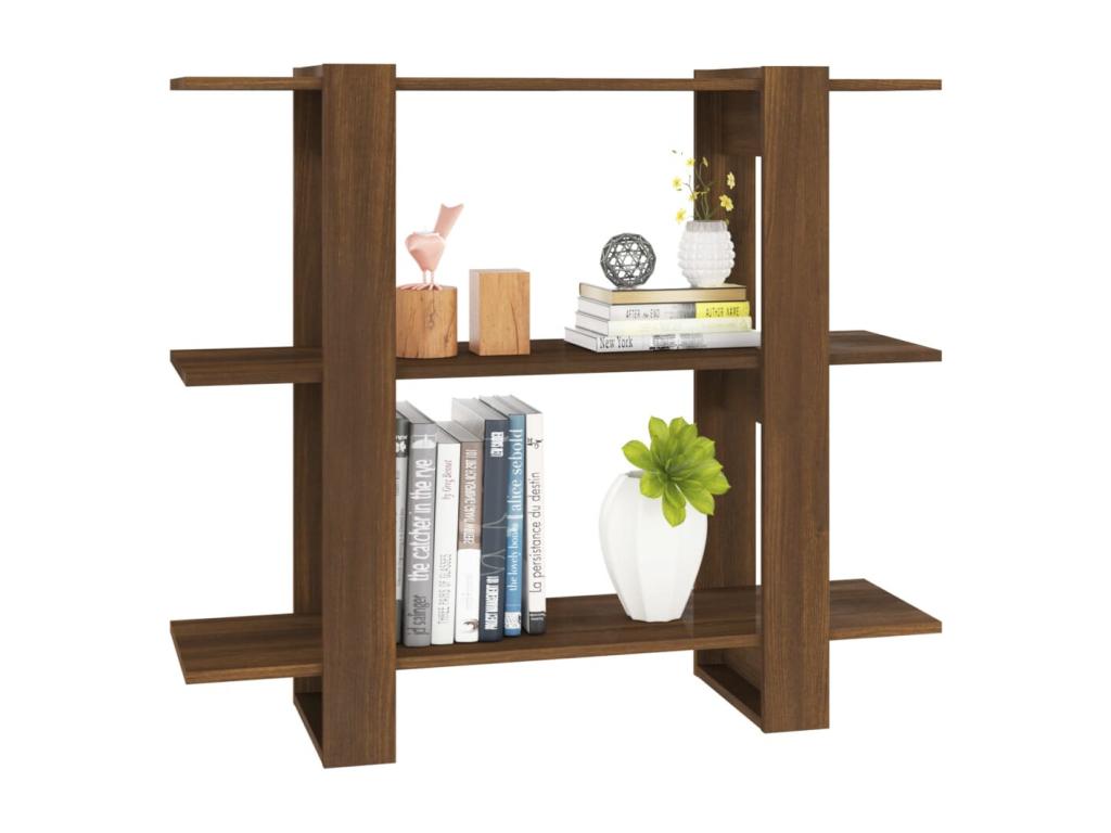 Brown Oak Wood Bookcase, 100 x 30 x 87 cm